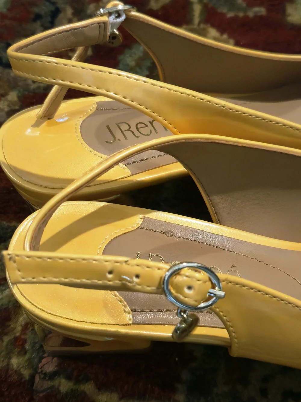 J.Renee Yellow Pointed Slingback Heels with Buckle Strap